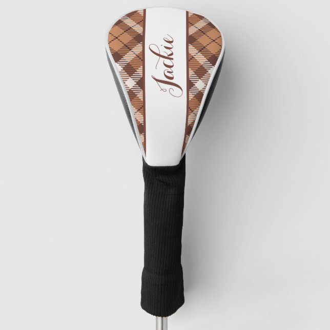 Two Tone Brown Golf Head Cover (Front)