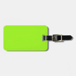 Two-Tone Brown & Neon Green Luggage Tag