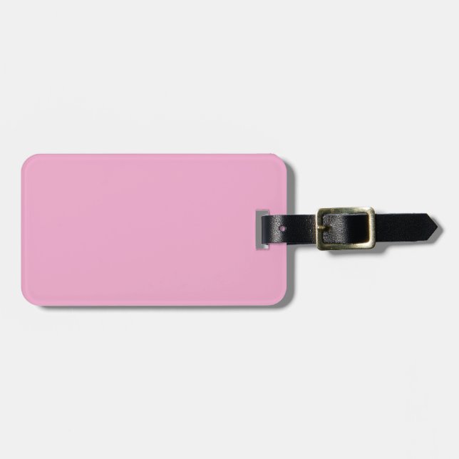 Two-Tone Brown & Pastel Pink Luggage Tag (Front Horizontal)