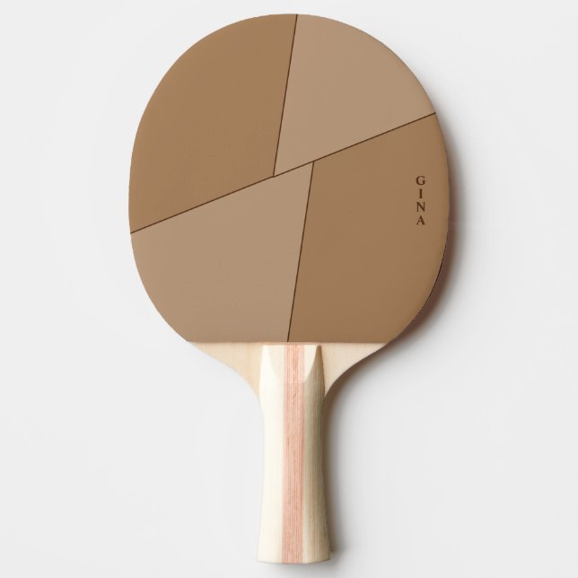 Two Tone Brown Ping Pong Paddle Personalised (Front)