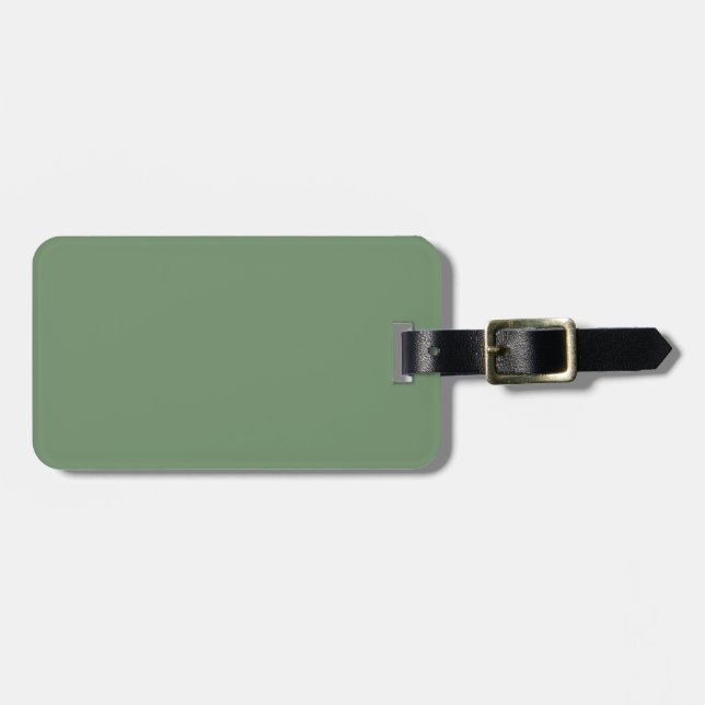 Two-Tone Brown & Sage Green Luggage Tag (Front Horizontal)
