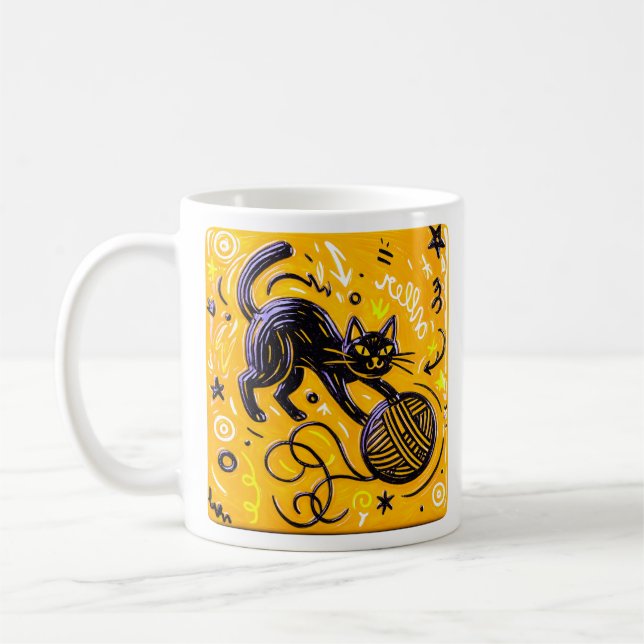 Two-Tone Cat  Coffee Mug (Left)