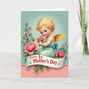 Two Tone Cherub Baby Card