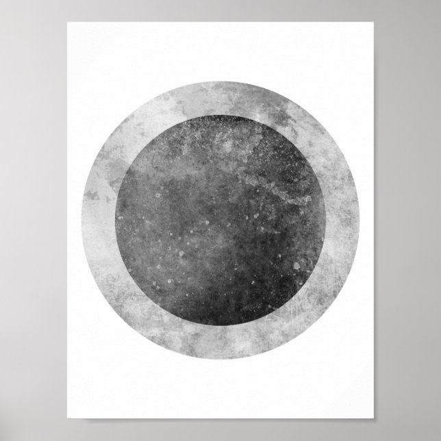 Two tone Circle Grey and Black Poster (Front)