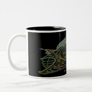 TWO TONE COFFEE MUG WITH SPACESHIP ART 1 E.1