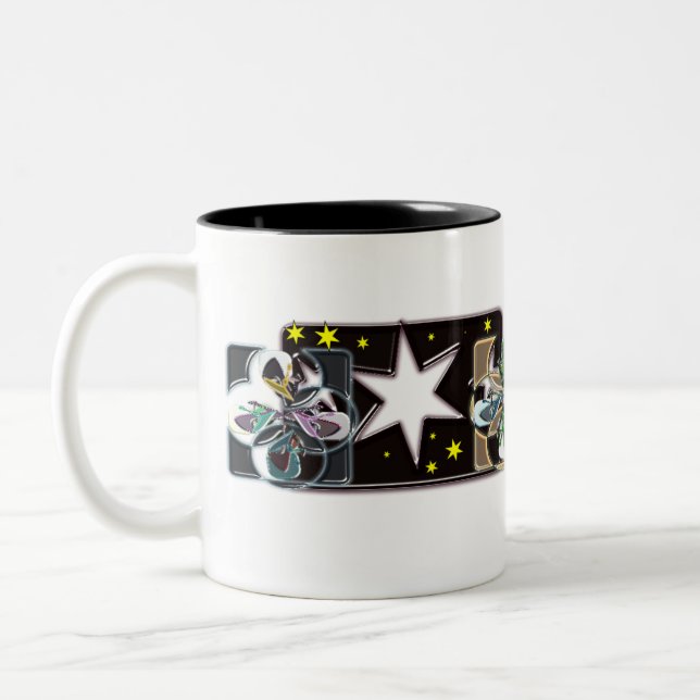 Two-Tone Coffee Mugs Stars (Left)