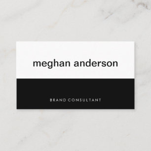 Two Tone Colour Block Black Design Business Card