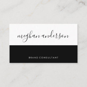 Two Tone Colour Block Black Signature Business Card
