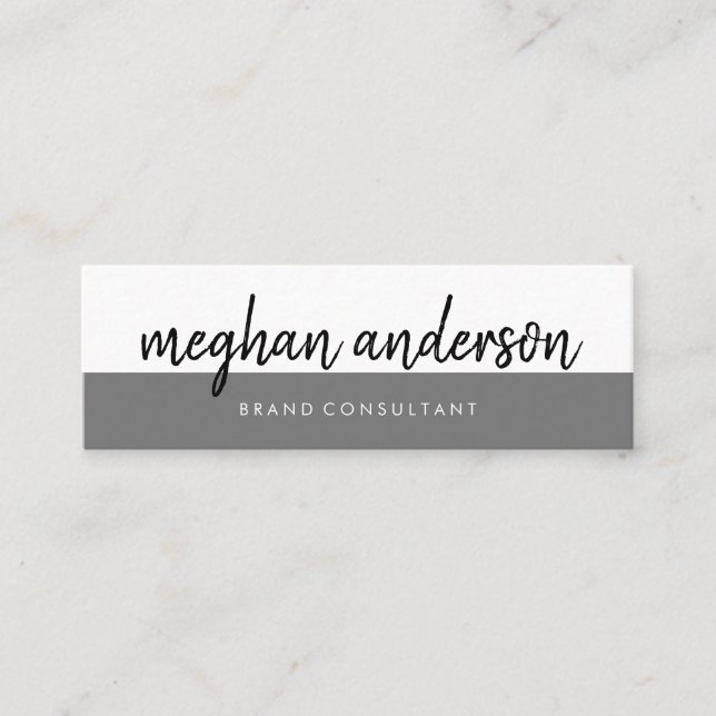 Two Tone Colour Block Black Signature Mini Business Card (Front)