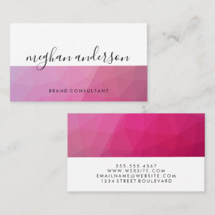 Two Tone Colour Magenta Geometric Business Card