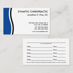 Two-Tone Curve Chiropractic Appointment Cards