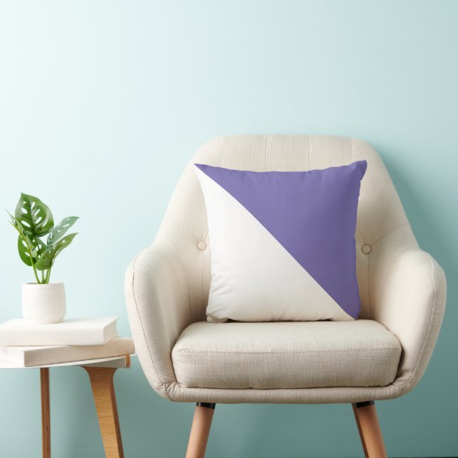 Two Tone Diagonal Periwinkle Throw Pillow (Chair)