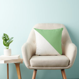 Two Tone Diagonal Sage Throw Pillow