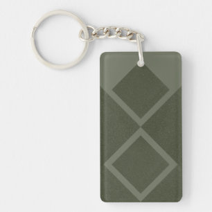 Two-Tone Diamond Moss Green Keychain – Customise
