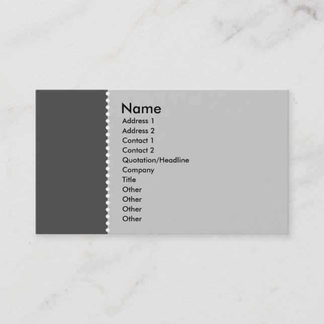Two Tone - Dotted Line Business Card (Front)