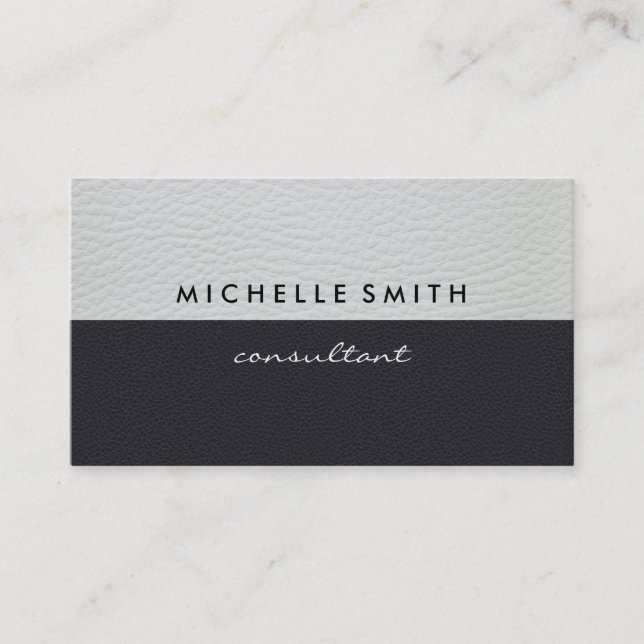 Two Tone Faux Leather Business Card (Front)