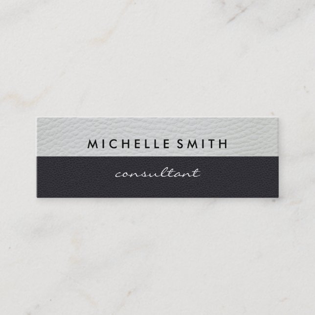 Two Tone Faux Leather Mini Business Card (Front)