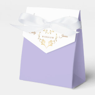 Two Tone Favour Box-Fancy Gold Heart Box