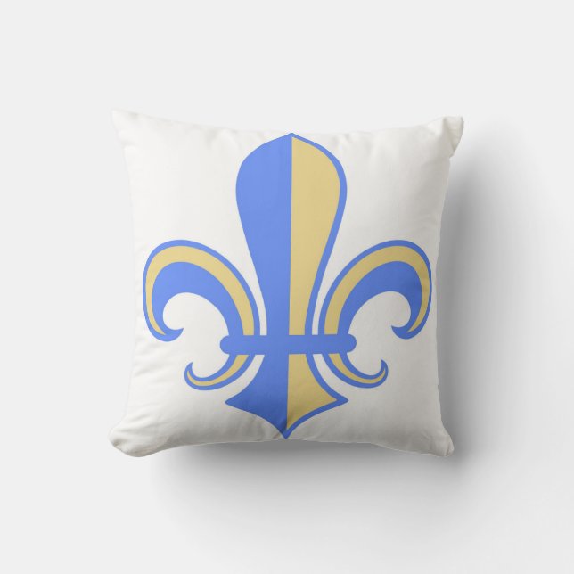 Two Tone Fleur-de-Lis Reversible Cushion (Front)
