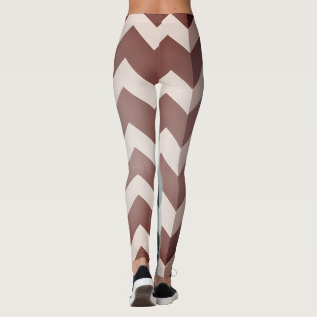 Two tone geometric abstract oversized chevron leggings (Back)