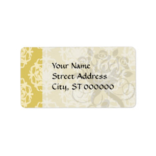 two tone gold royale damask pattern label