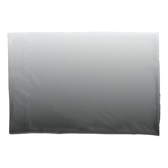 Two-tone gradient ombre black shades of grey pillowcase (Front)