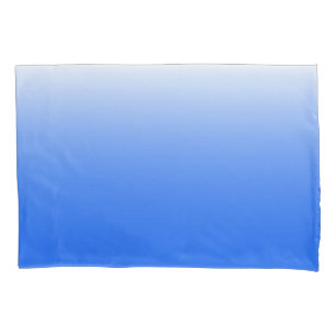 Two-tone gradient ombre electric blue pillowcase