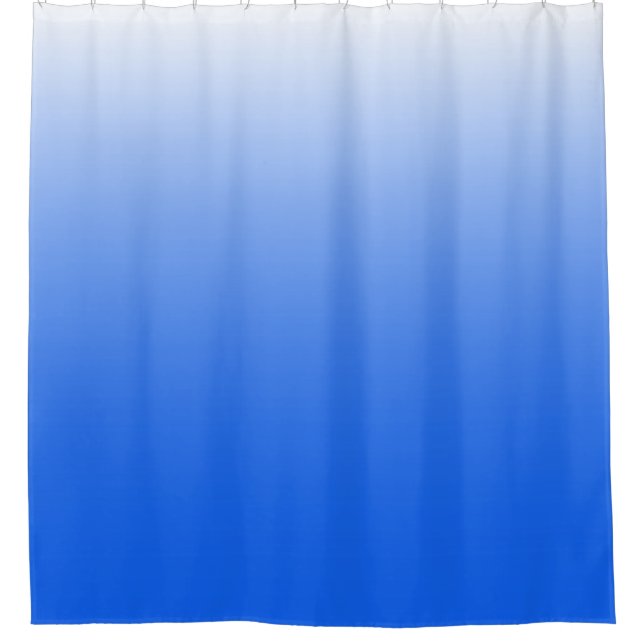 Two-tone gradient ombre electric blue shower curtain (Front)