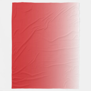 Two-tone gradient ombre fiery red fleece blanket