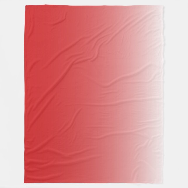 Two-tone gradient ombre fiery red fleece blanket (Front)