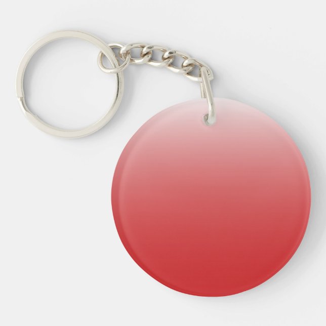 Two-tone gradient ombre fiery red key ring (Front)