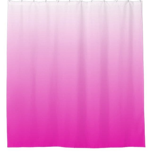 Two-tone gradient ombre hot pink shower curtain (Front)