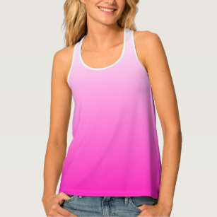 Two-tone gradient ombre hot pink tank top