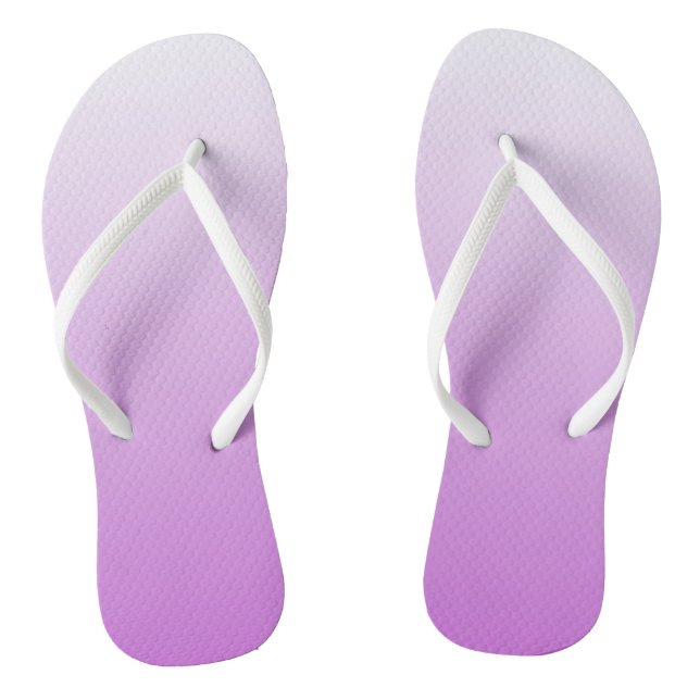 Two-tone gradient ombre lilac purple flip flops (Footbed)