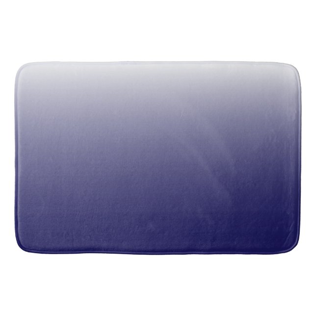 Two-tone gradient ombre navy blue bath mat (Front)
