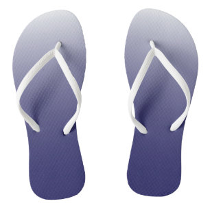 Two-tone gradient ombre navy blue flip flops