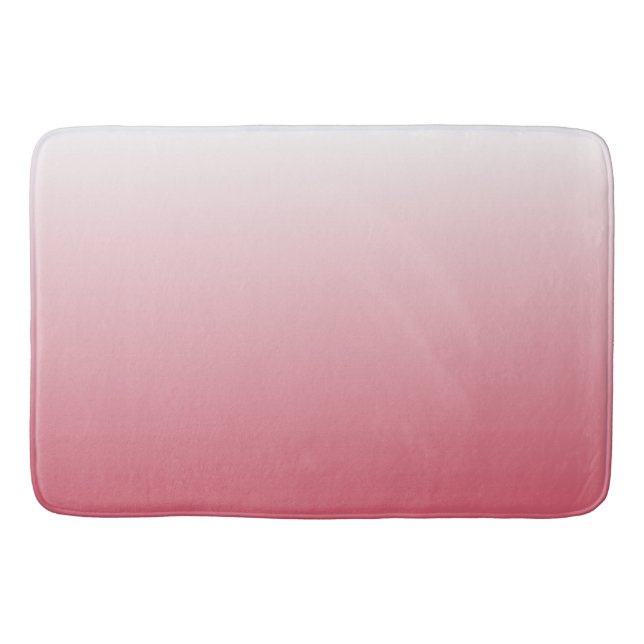 Two-tone gradient ombre salmon pink bath mat (Front)
