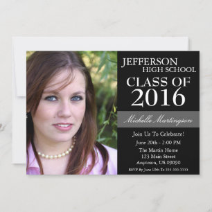 Two-Tone Graduation Invitations (Black)