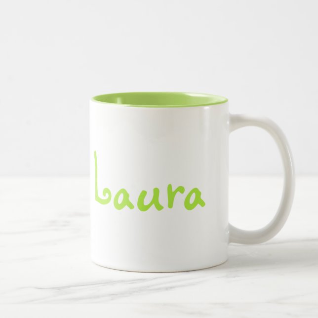 Two Tone Green and White Mug with Personalisation (Right)