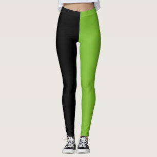 Two Tone Green Black Halloween Leggings