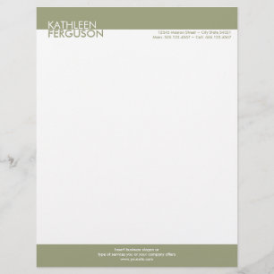 Two tone green block border professional business customized letterhead