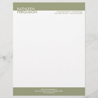 Two tone green block border professional business customized letterhead