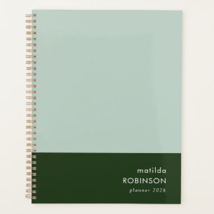 Two Tone Green Modern Minimalist Stylish 2022 Planner