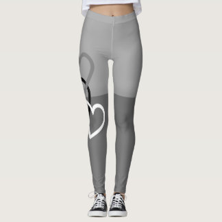 Two Tone grey with Hearts Leggings