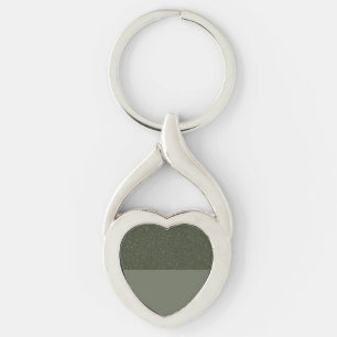Two-Tone Heart Keychain in Moss Green – Customise