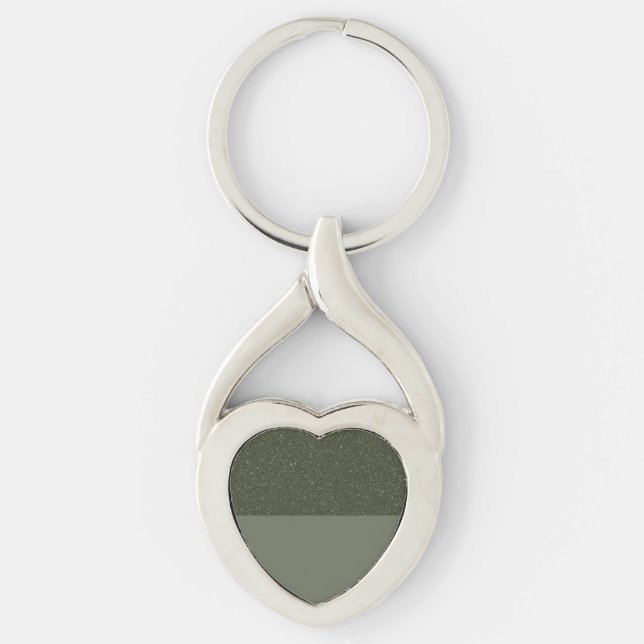 Two-Tone Heart Keychain in Moss Green – Customise (Front)