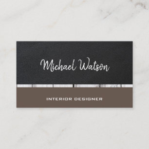 Two Tone Leather   Consulting   Wood Trim Business Card
