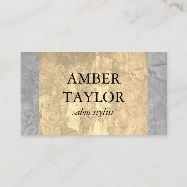 Two Tone Luxe Grunge Texture Business Card (Front)
