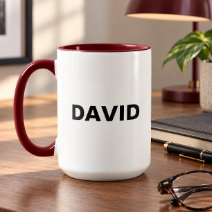 Two Tone Minimalist Custom Name Or Logo Mug