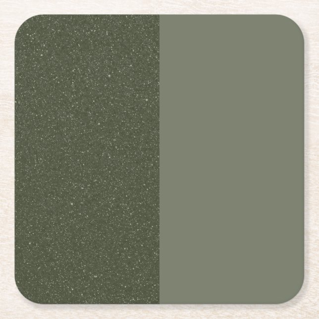 Two-Tone Minimalist Moss Green - Paper Coaster (Front)